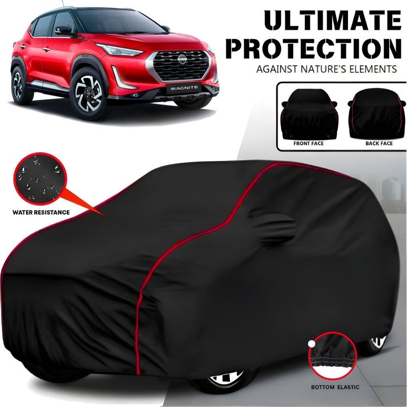 AYSHU Car Cover For Nissan Magnite, Universal For Car (With Mirror Pockets)(Black, Red, For 2010, 2011, 2012, 2013, 2014, 2015, 2016, 2017, 2018, 2019, 2020, 2021, 2022, 2023, 2024 Models)