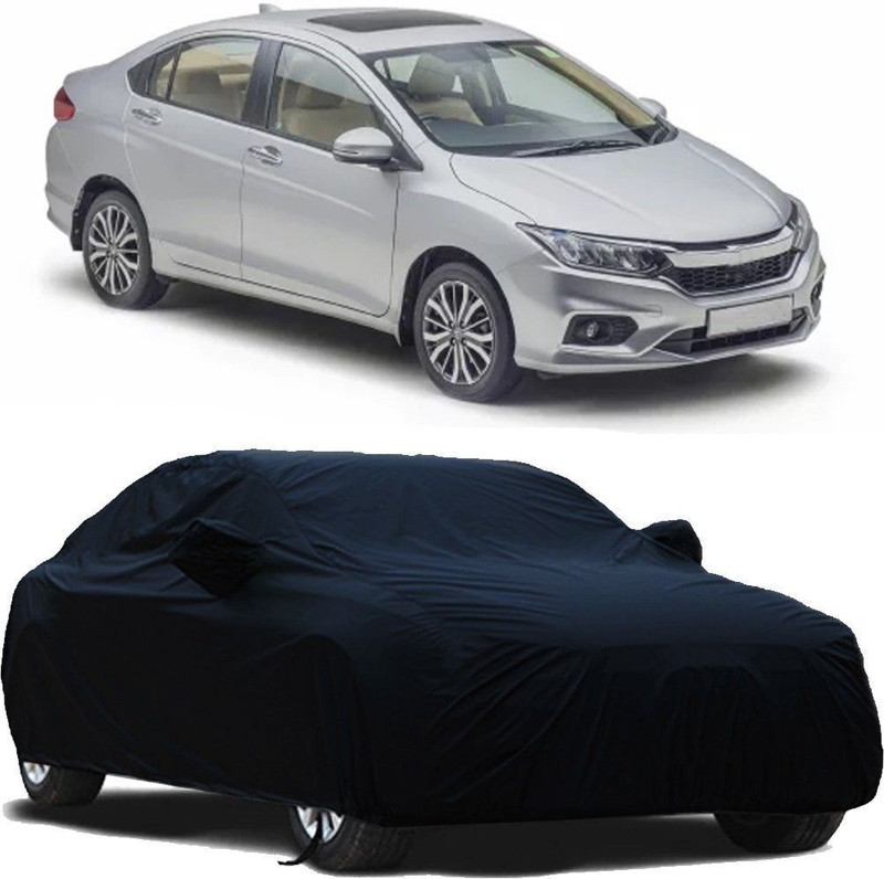 JMK Car Cover For Honda City, City ZX, City i-Dtec, City i-Vtec (With Mirror Pockets)(Black, For 2014, 2015, 2016, 2017, 2018, 2019, 2020 Models)