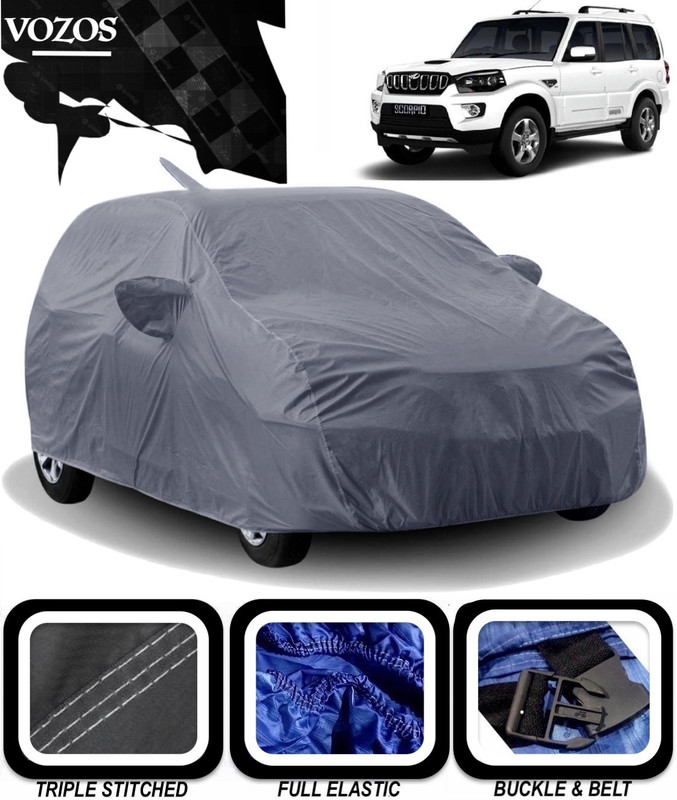 VOZOS Car Cover For Mahindra Scorpio 2020 (With Mirror Pockets)(Grey)