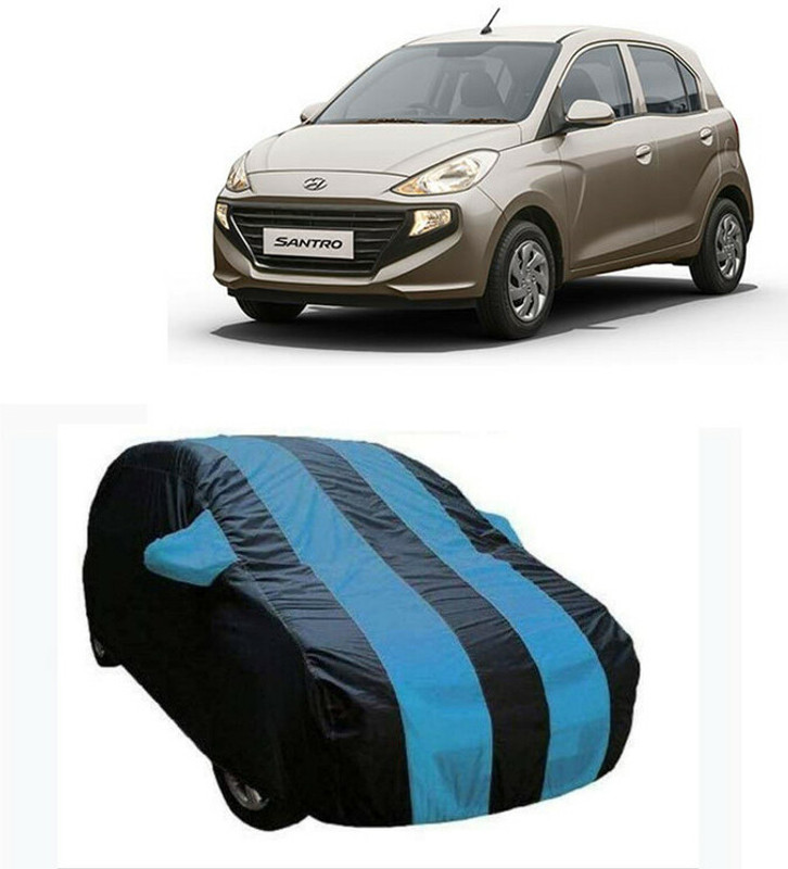 RRZ Car Cover For Hyundai Santro (With Mirror Pockets)(Black, Blue, For 2020 Models)