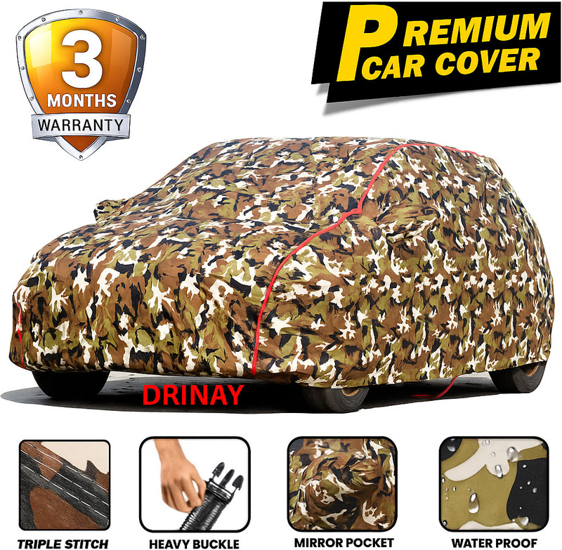 DRINAY Car Cover For Hyundai Venue, Venue E 1.2 Petrol, Venue E 1.4 CRDi, Venue E Diesel, Venue E Petrol, Venue S 1.0 AT Petrol, Venue S 1.0 Petrol, Venue S 1.2 Petrol, Venue S 1.4 CRDi, Venue S Diesel, Venue S Petrol, Venue S Turbo DCT Petrol, Venue S Turbo Petrol (With Mirror Pockets)(Silver, Blac
