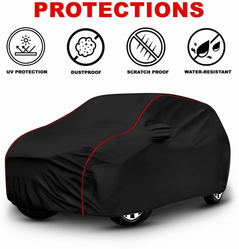 DRINAY Car Cover For Renault Duster (With Mirror Pockets)(Black, Red)