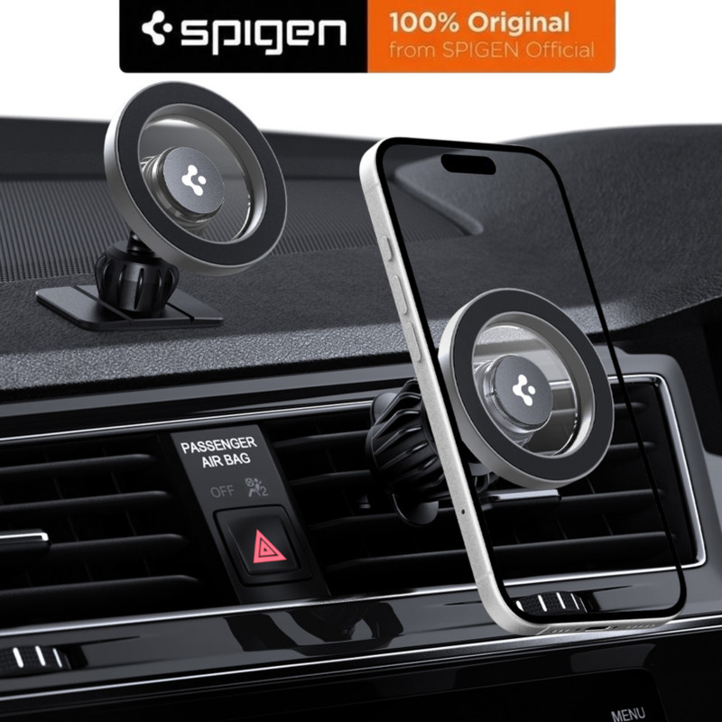 Spigen Car Mobile Holder for AC Vent, Dashboard(Silver, Black)