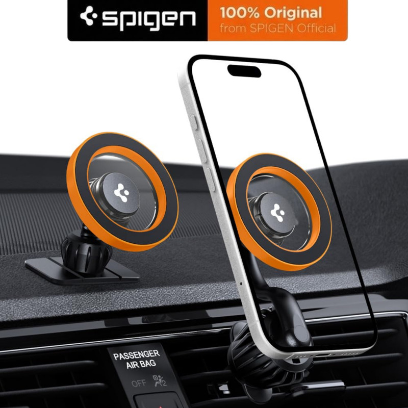 Spigen Car Mobile Holder for AC Vent, Magnetic, Dashboard(Orange)
