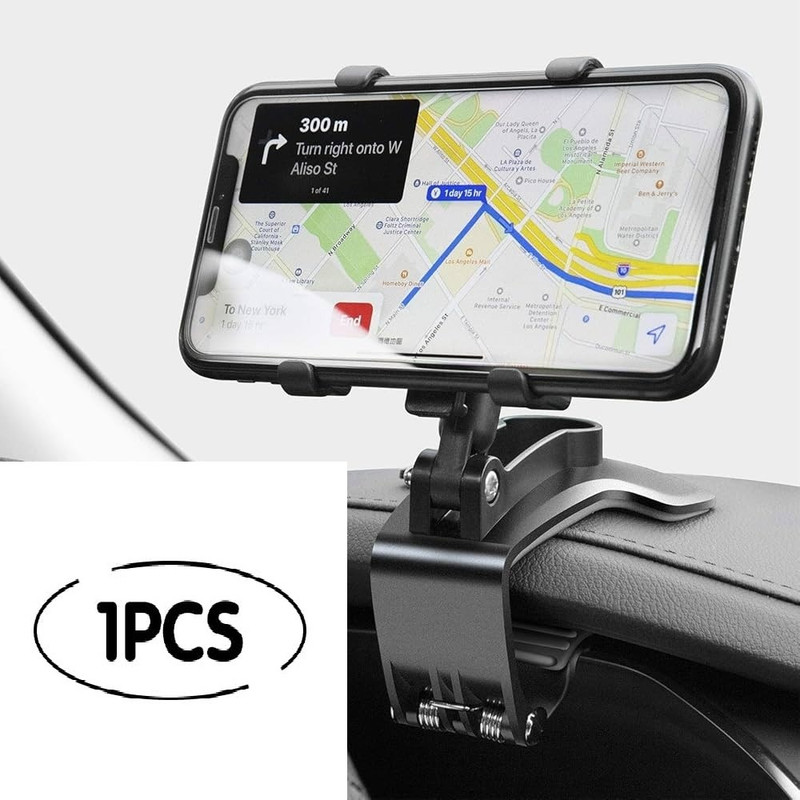 YOYOTRADERS Car Mobile Holder for Dashboard, Clip, Steering(Black)