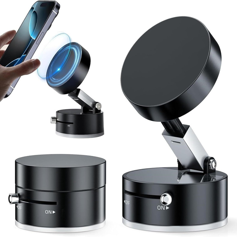 ANIKMART Ultra-Strong Magnetic Phone Mount | Hands-Free Holder for Dashboard, Headphone Stand(Black Pack of 1)