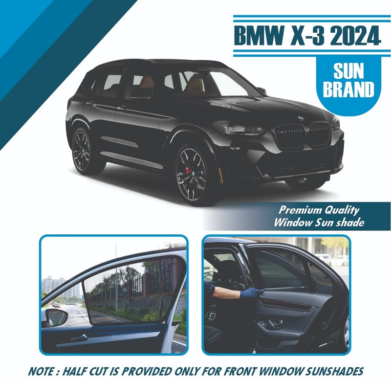 VKKAMAT Window Sun Shade for Car Curtain with Half Cut Front BMW X-3 2024 Car Curtain