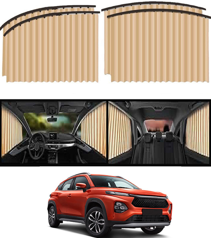 monolive Universal Sunproof Protection Beige Magnetic Curtains Set Of 4 For Car-284 Car Curtain