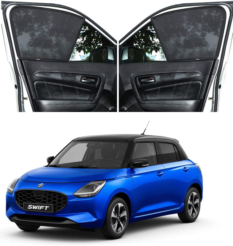 SGL Car side window half cut fix sun shades for Swift 2024-latest Jet Black Car Curtain