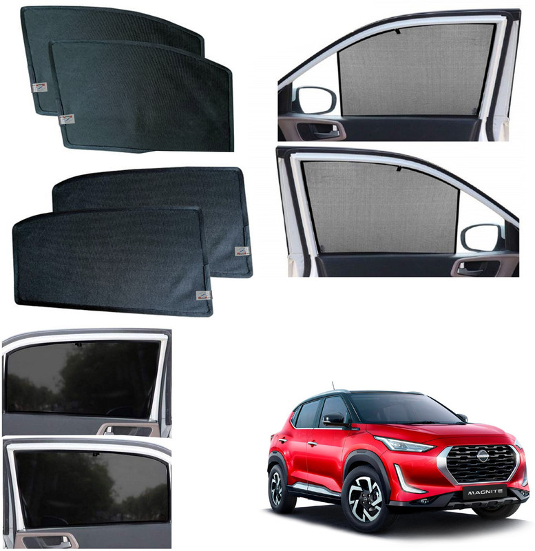 WolkomHome Side Window Sun Shade For Nissan Magnite(Black)