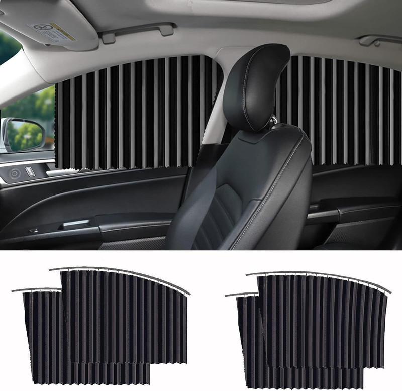 AASTIK SALES 4pcs Universal Fit Magnetic Car Window Curtains,Foldable Privacy,Sunshade Side Car Curtain