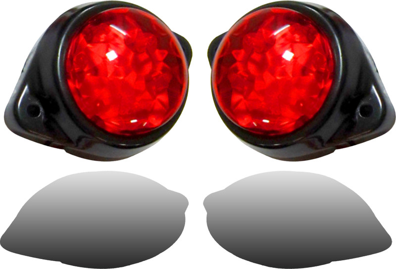Apsmotiv Red Outline Marker 24V Side Indicator Flasher for Universal Trucks Trailers Bus Car Dash Indicator Lamp