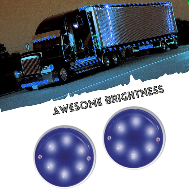 Apsmotiv Blue Outline Marker Flasher Auxiliary Lamp with Decoration Lights for Trailers Car Dash Indicator Lamp