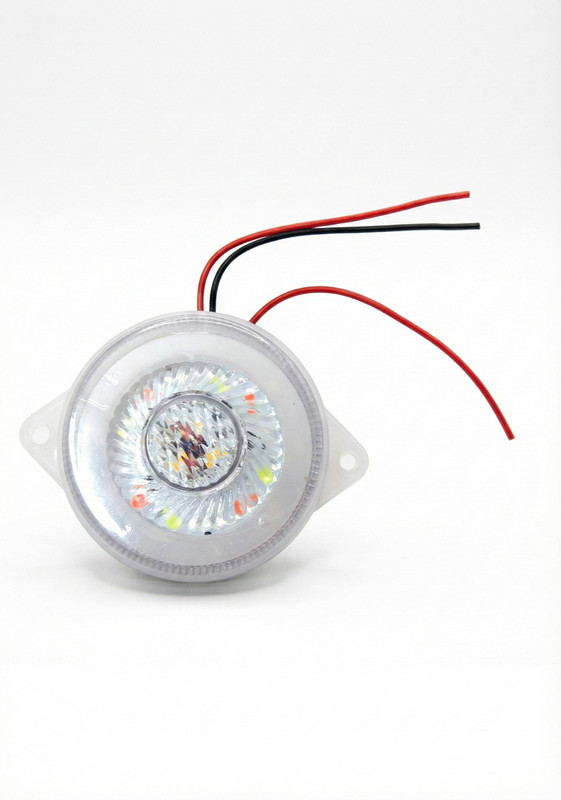 Highglow 15 Led DC 12 Volt 2 IN 1 Windmill Style, White & Multicolor Changing Light Car Dash Indicator Lamp