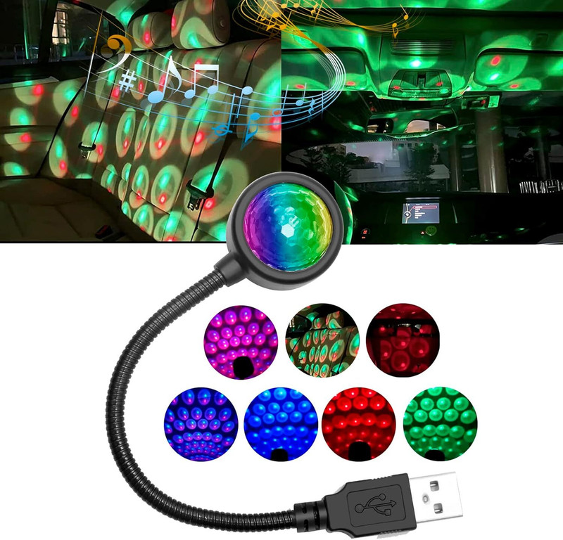 TUNISKY Colors 360 Degree Rotation USB Sunset Lamp Projector Night Light 2021 Romantic Car Dash Indicator Lamp