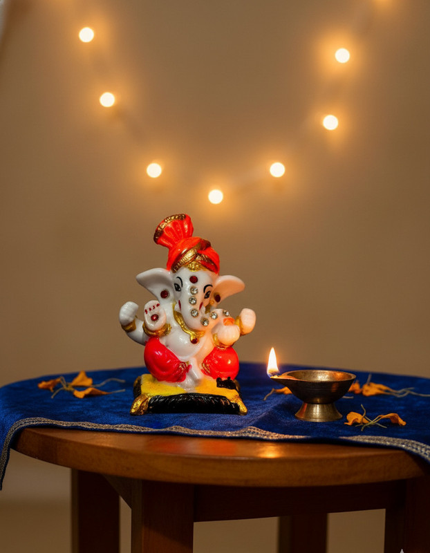 Kashvi Decor Hub Lord Ganesha Idol for Home Decor, Decorative Ganpati Murti for Car Dashboard Adiyogi_Meditation Car Dashboard Cover(Universal For Car Universal For Car)