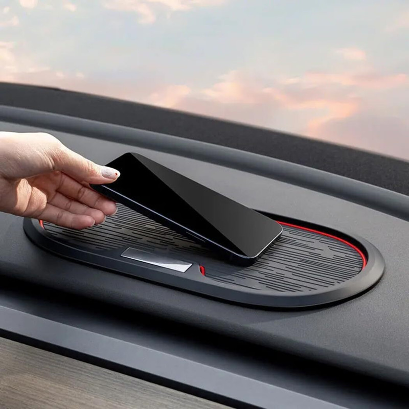 silkyfit Dashboard Anti-Slip Mat PVC Storage Pad Organiser Black & Red, Vehicle Accessory Car Dashboard Anti-Slip Mat PVC Storage Pad Organiser Car Dashboard Cover(Universal For Car Universal For Car)