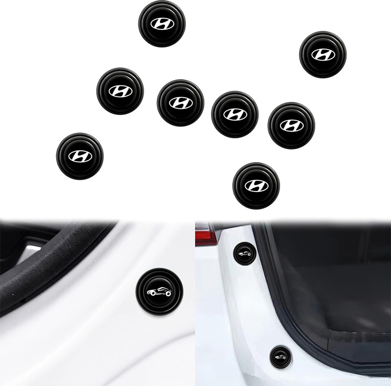 ARKZO Silicone, Rubber Car Door Guard(Black, Pack of 8, Hyundai, Creta, Verna, i10, i20, Tucson, SantaFe, Santro)