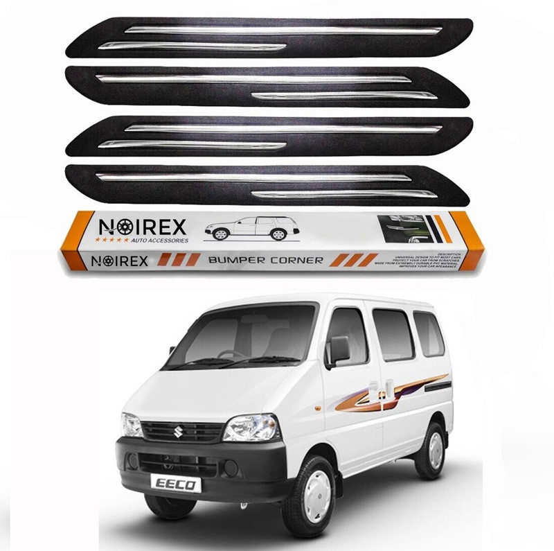ZIMBER Rubber, Stainless Steel Car Bumper Guard(Black, Pack of Pack Of 4, Universal For Car, Eeco)