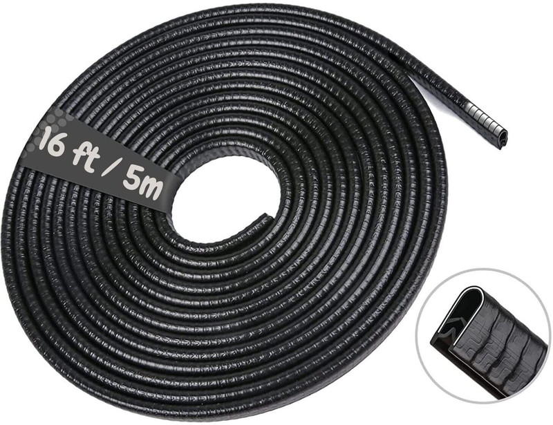 AKOOPAR GLOBAL Rubber Car Door Guard(Black, Pack of 1 x 5M Rubber Car Door Edge Protector (Black), Universal For Car, NA)
