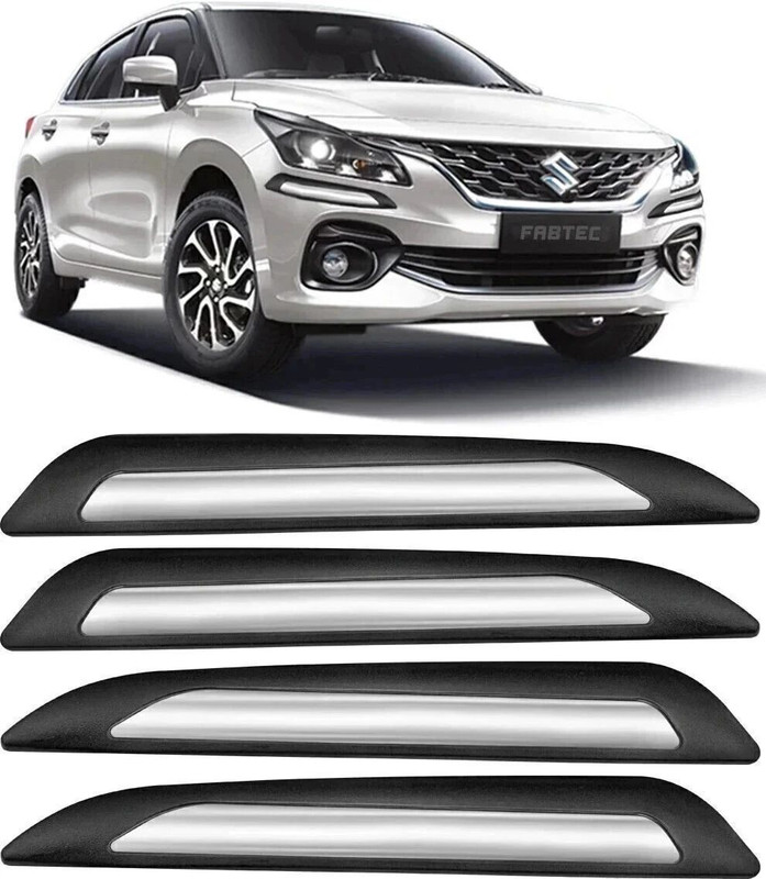 CARZEX Microfibre, Rubber Car Bumper Guard(Black, Pack of 4 Single chrome, Ford, Honda, Hyundai, Maruti, Nissan, Renault, Skoda, Tata, Toyota, Volkswagen, Volvo, Baleno)