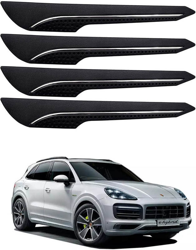 Oshotto Rubber Car Bumper Guard(Black, Pack of 4, Porsche, Cayenne)
