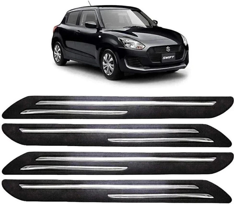 CARZEX Microfibre, Rubber Car Bumper Guard(Black, Pack of 4, Universal For Car, Universal For Car, Universal For Car)