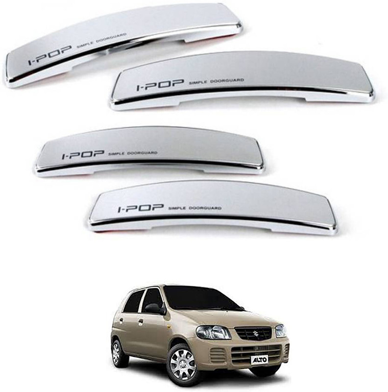 I Pop Plastic Car Door Guard(Silver, Pack of 4, Universal For Car, Alto)