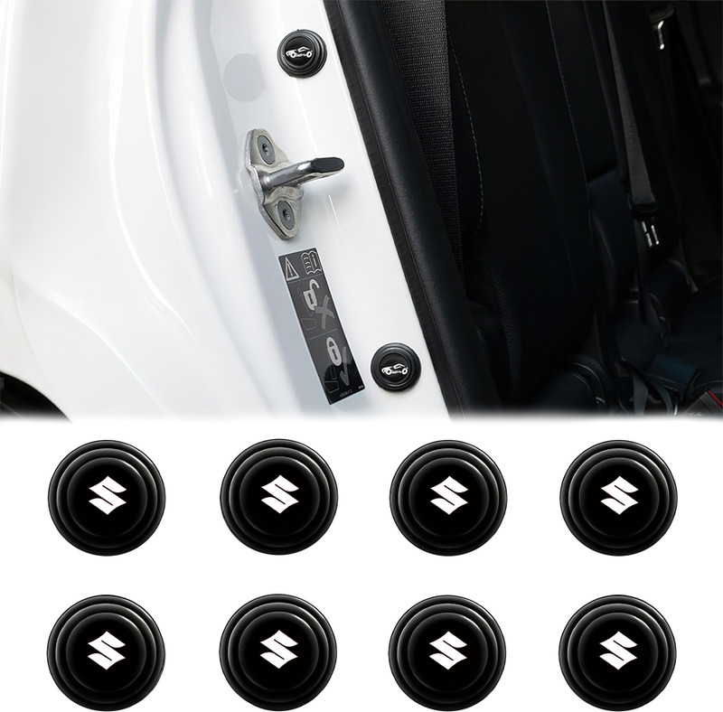 ZOTIMO 8 PCS SILICONE Car Door Side Shock Absorbing Protection Stickers (For-S)UZU-KII) Car Door Panel(Black)