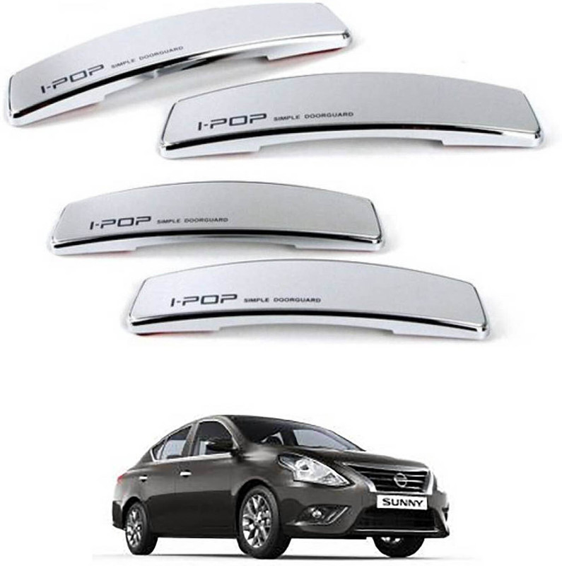 I Pop Plastic Car Door Guard(Silver, Pack of 4, Nissan, Sunny)