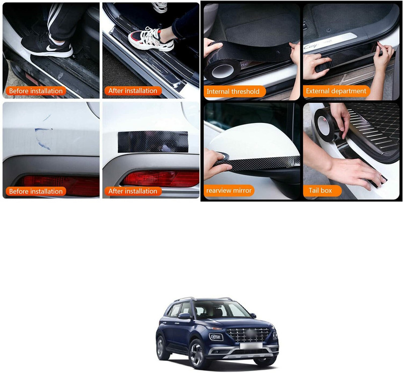 JK Beauty Carbon Fiber Seal Strip Door Edge Guard Bumper Cover Strips Car Pet Door Protector