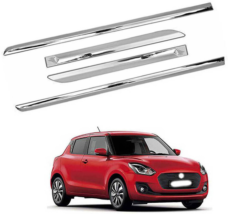 Shopone Plastic Car Door Guard(Silver, Pack of 4, Maruti, New Swift)