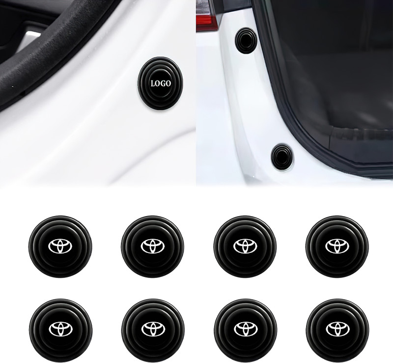 VUSTICA Car Door Shock Absorber Rubber Soundproofing Stickers Protector Pads Guard Car Door Panel(Black)