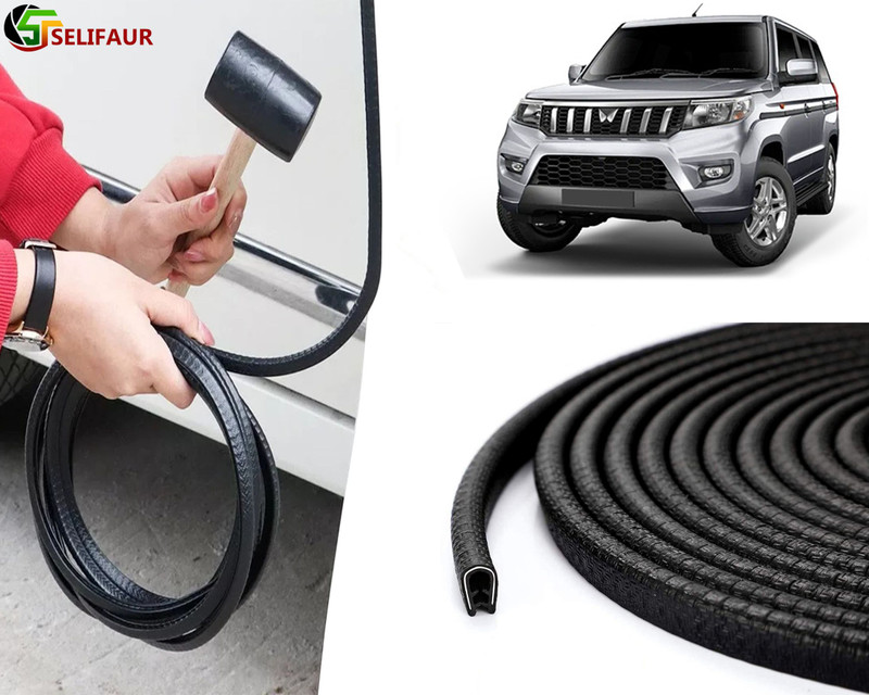 NAKCA Carbon Steel Car Door Guard(Black, Pack of 1, Mahindra, Bolero)