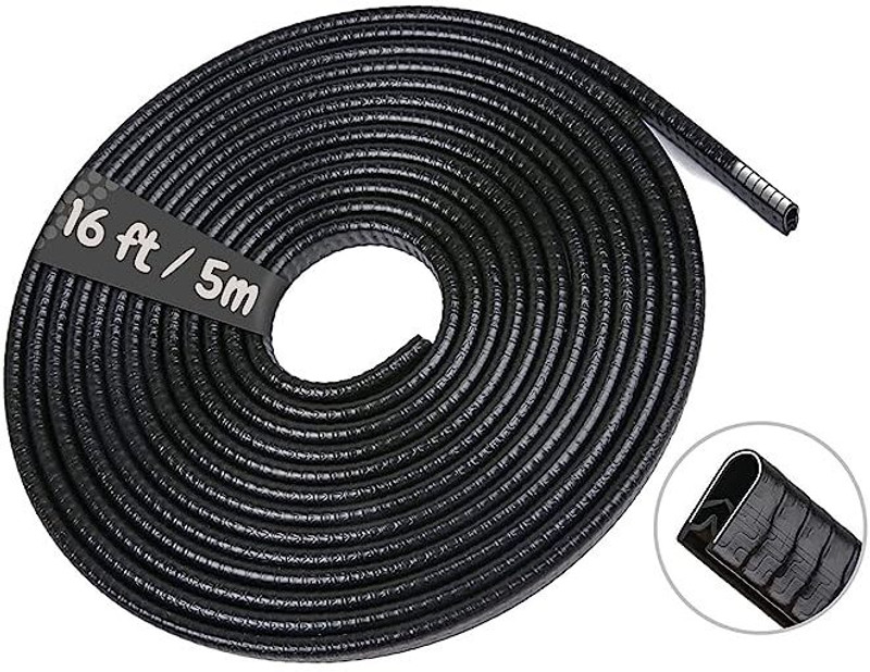 Zealsy Car Door Edge Protector Guard U Shape Anti-Scratch Collison Rubber Black Car Beading Roll For Bumper, Door, Trunk, Window Sill, Bonnet(5 m)