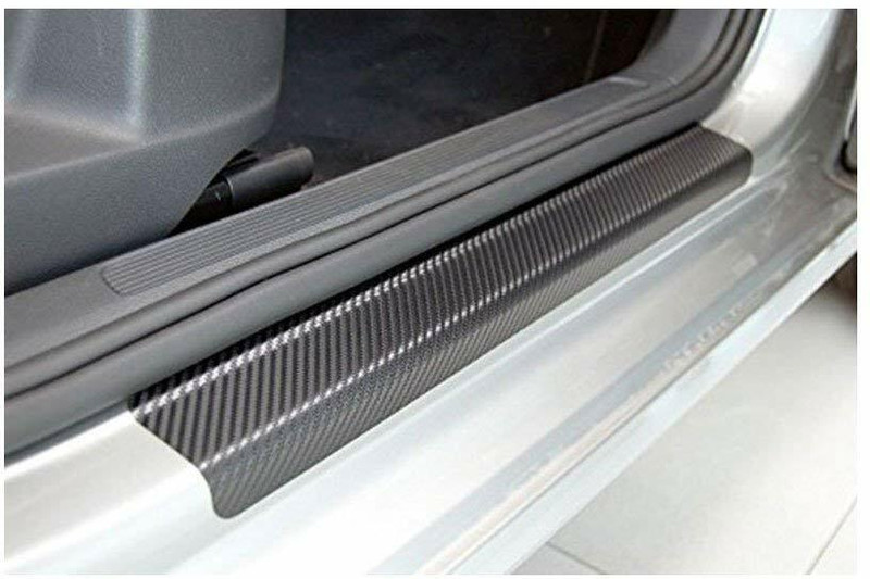 JK Beauty 1pcs Carbon Fibre Sticker Car Door Sill Scuff Guard Car Pet Door Protector