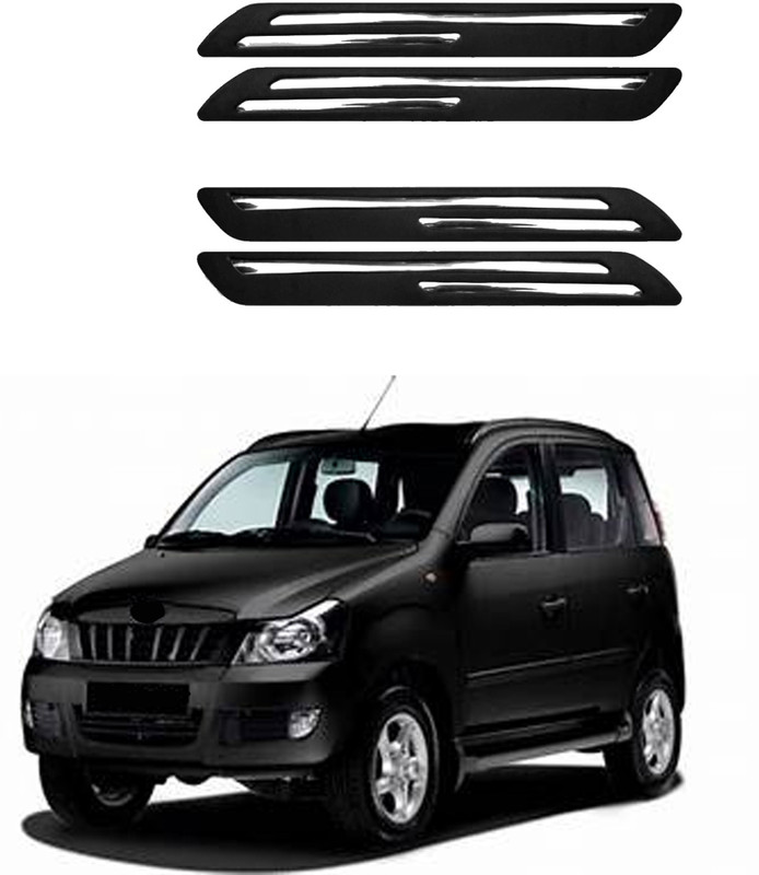 SHOPONE Trading Rubber Car Bumper Guard(Black, Silver, Pack of 1, Mahindra, Quanto)
