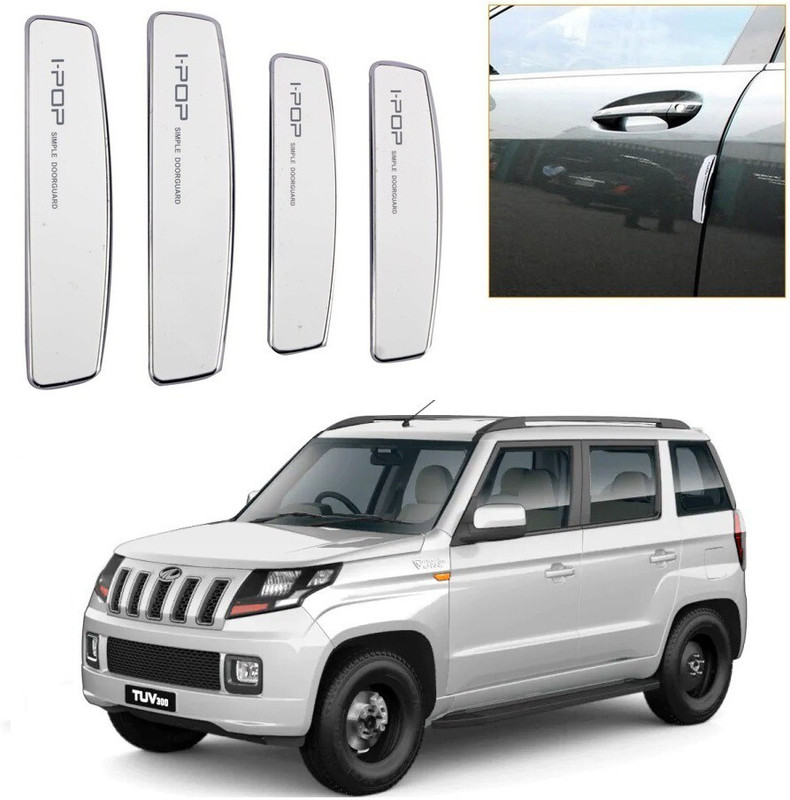 I-POP Plastic, Carbon Steel Car Door Guard(White, Pack of 4, Mahindra, TUV-300)
