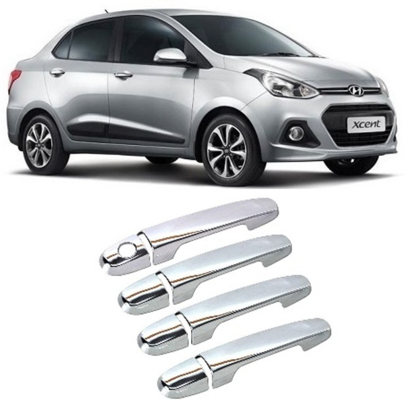 MOTOSHIELD Car Chrome Door Handle for XCENT HYUNDAI Car Door Handle(Pack of 4)