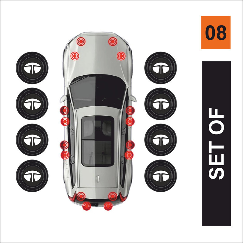 Kelenate Set of 8 Car Door Shock Absorber Rubber Soundproofing Pads- Tata Car Door Panel(Black)