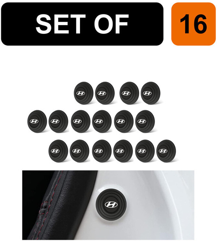 Allure Auto 16 Pieces Rubber Car Door Impact Protection Pads For Hyundai Car Door Panel(Black)