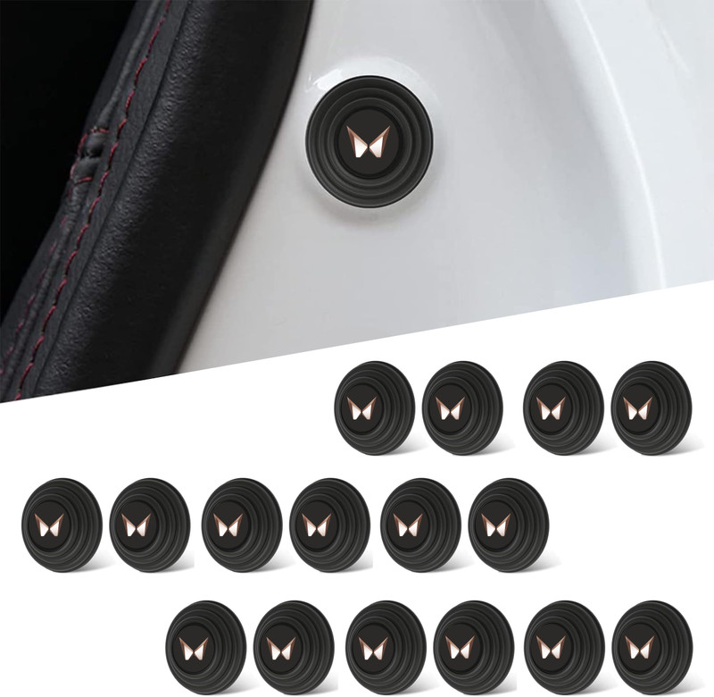 Allure Auto 16 Pcs Car Door Rubber Cushion Pads Shock Absorber Buffer Protector For Mahindra Car Door Panel(Black)