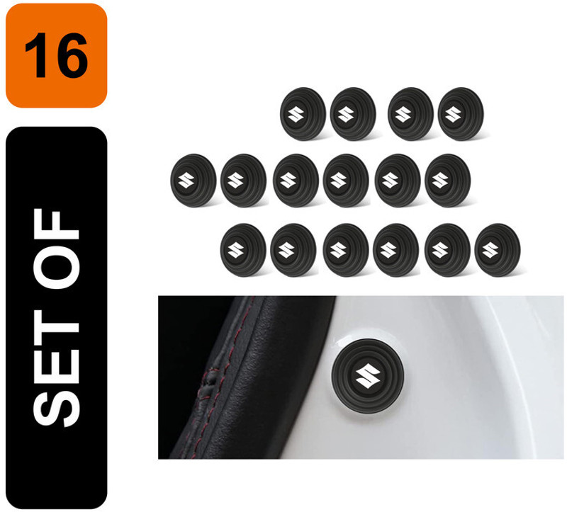 Allure Auto 16 Soft Rubber Door Buffer Pads Compatible For Suzuki Car Door Panel(Black)
