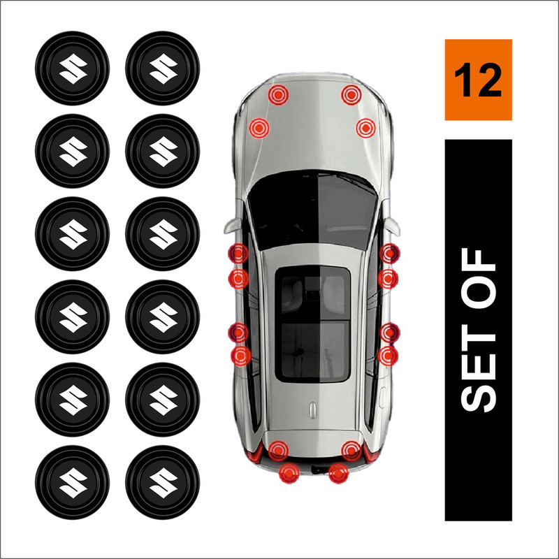 Kelenate Set of 12 Car Door Soundproof Noise Reducer Rubber For Suzuki Car Door Panel(Black)