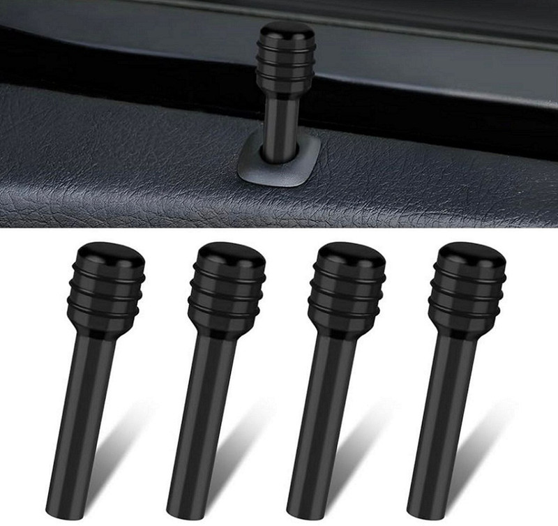 Auto MT BLACK 4PC Door-Lock KNOB Pull PIN Interior Universal for Car Door Lock Pin Car Door Pull Strap(Set of 4)