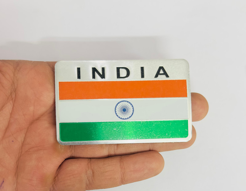 Auto MT IND Flag Sticker (8cmx5cm) 3D Metal Logo Car Emblem, Badge Unique Sticker. Car Flywheel
