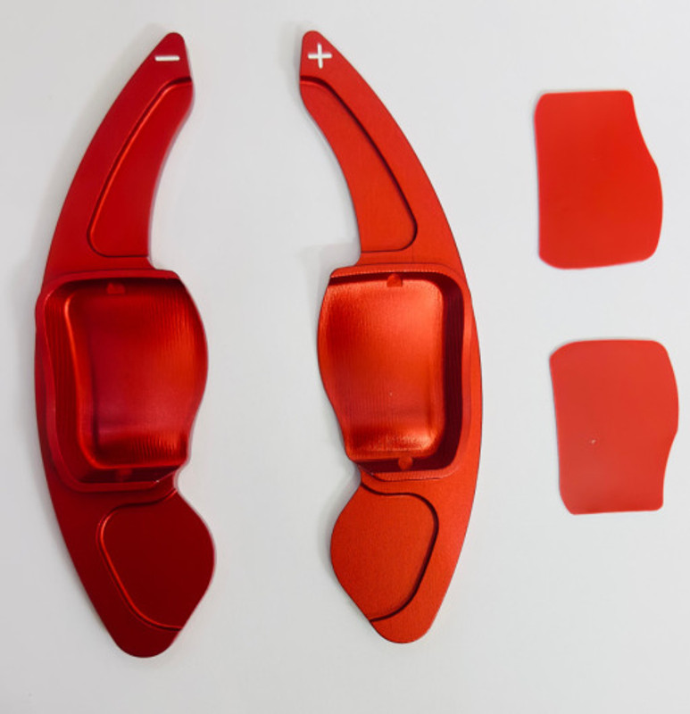 Auto MT RED CNC Metal Car Paddle Shifter Cover 2016-2022 for VW Polo, MK5, Vento, MU. Car Flywheel