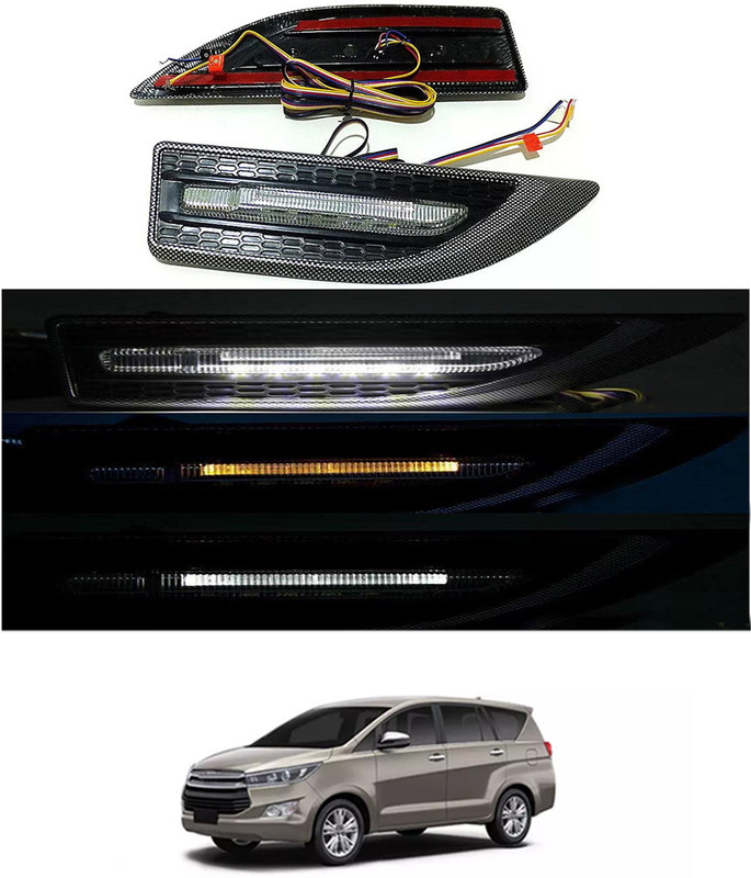 MATIES Car Side Fender Light with 3 Colour Led Indicator Light (Carbon Black)152 Car Fancy Lights(Multicolor)