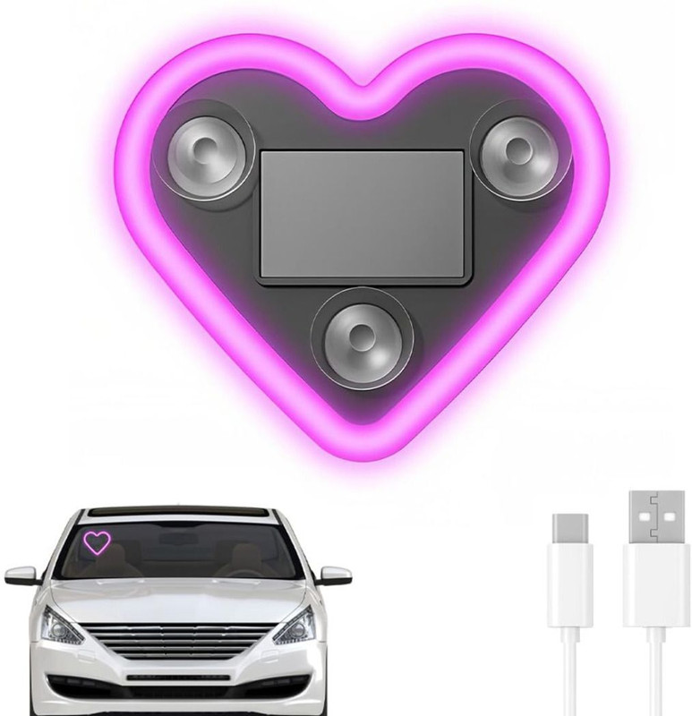 pareek LED Heart Shaped Car Window Light with Suction Cups Solar Powered Car Fancy Lights(Multicolor)