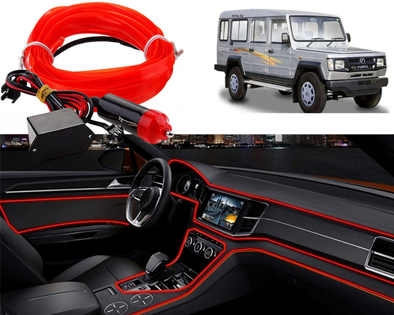 Selifaur R2E397-Cold Dashboard Luxury 5 Meter Car Dashboard EL Wire Land Cruiser Car Fancy Lights(Red)